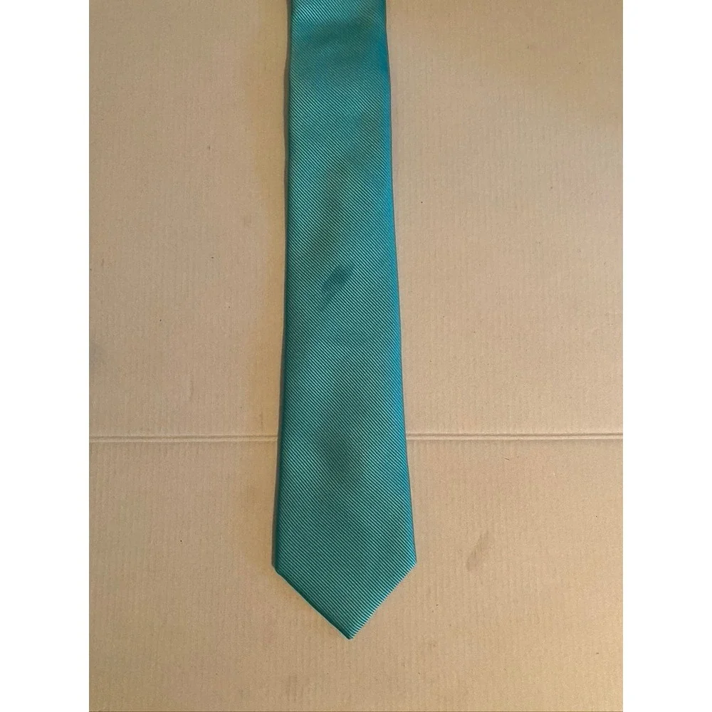 Turquoise Teal Textured Necktie Mens Solid Ribbed Formal Wedding Tie 2.5 Inch